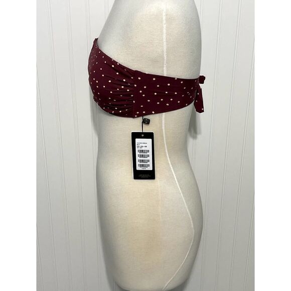 Vix Paula Hermanny Lola Polka‎ Dot Basic Bandeau D Cup Strapless Bikini Swim Top - Picture 8 of 16